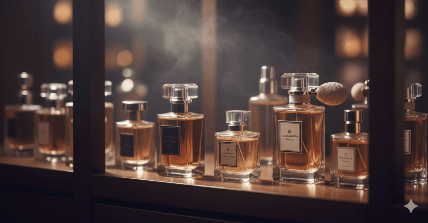 Luxury cologne bottles