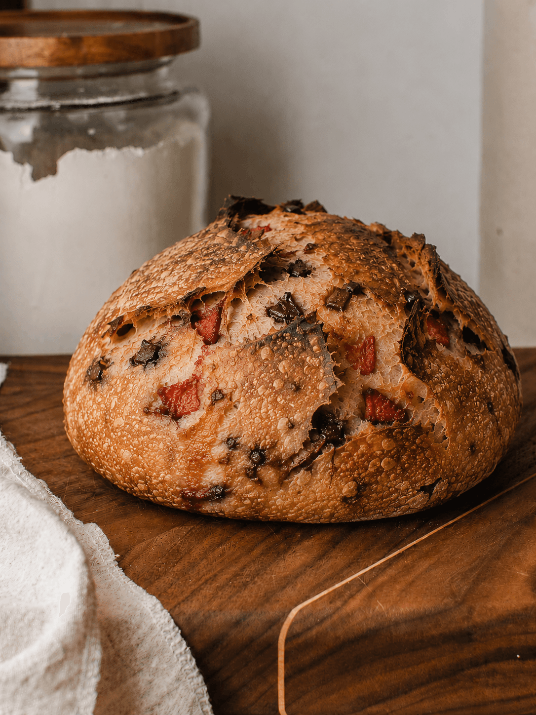 Chocolate Strawberry Sourdough Loaf